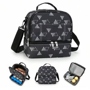 Lunch Bag for Women Double Deck Insulated Lunch Cooler Bag for Work-Picnic